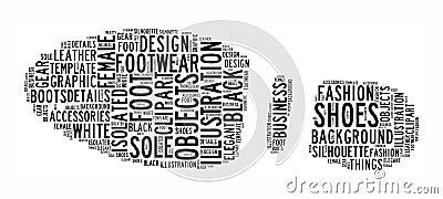 Shoes sole text clouds Stock Photo