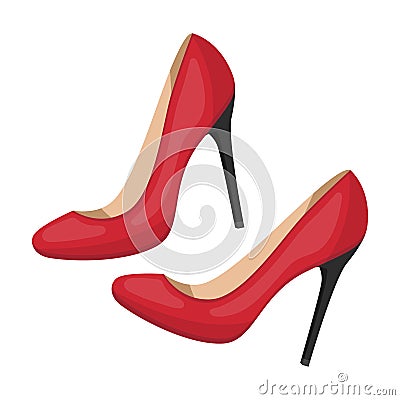 Shoes with stiletto heel icon in cartoon style isolated on white background. Vector Illustration