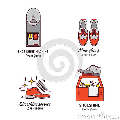 Shoeshine logo design Vector Illustration