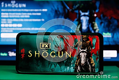 Shogun popular TV series show on television screen Editorial Stock Photo