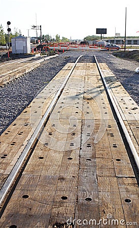 Shoo fly rail detour for the Waverley Street Underpass Stock Photo