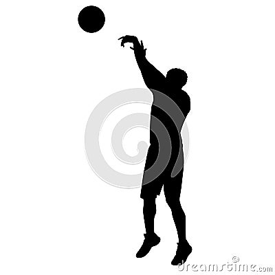 Shooting basketball player, vector silhouette Vector Illustration