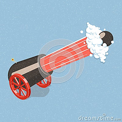 Shooting cannon. Vector Illustration