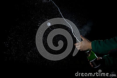 Shooting champagne Stock Photo