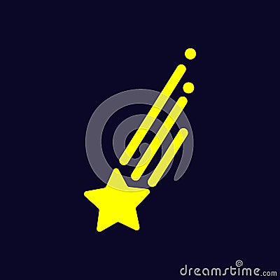 Shooting flat star Vector Illustration