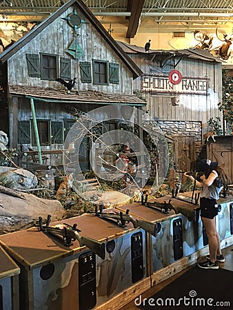 Shooting gallery game at Bass Pro Shops, Foxboro, MA. Editorial Stock Photo