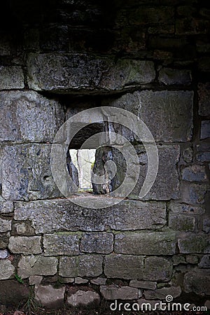 Loophole medieval castle, Crevecoeur, Leffe, Dinant, Belgium Stock Photo