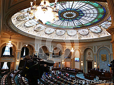 Shooting at Senate Chamber in the Parliament Palace, Romania. Editorial Stock Photo