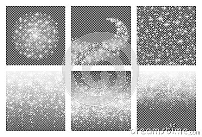 Shooting shining star with Elegant Trail - Meteoroid, Comet, Asteroid, Stars. Abstract Star burst. Falling snowflakes Vector Illustration