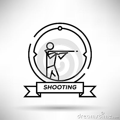 Shooting Sport Stroke Icon Stock Photo