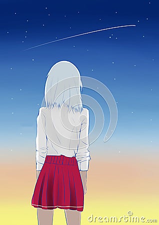 Shooting star in the sky ! Stock Photo