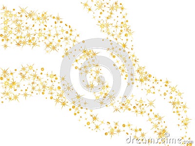 Shooting star trails. Cosmic abstract vector background with gol Vector Illustration