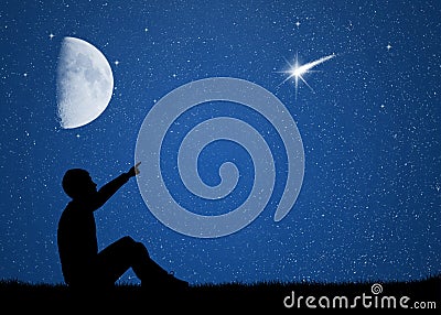 Shooting stars Stock Photo