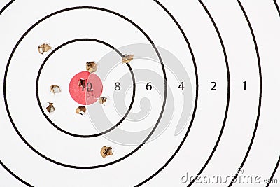 Shooting Target Bullet Holes Stock Photo