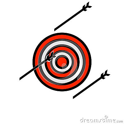 Shooting target illustration arrow goal cartoon winning fail Cartoon Illustration