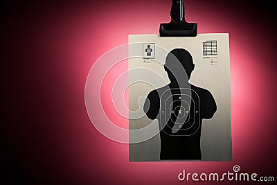 Shooting target on a red background Stock Photo