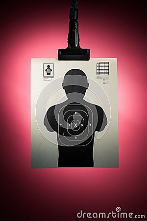 Shooting target on a red background Stock Photo