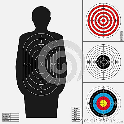 Shooting target set. Vector Illustration