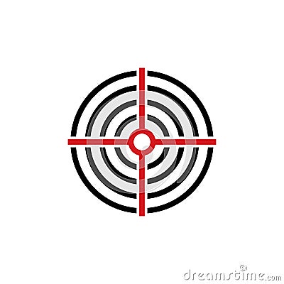 Shooting target vector. Dart target aim on white Stock Photo