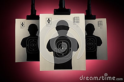 Shooting targets on a red background Stock Photo