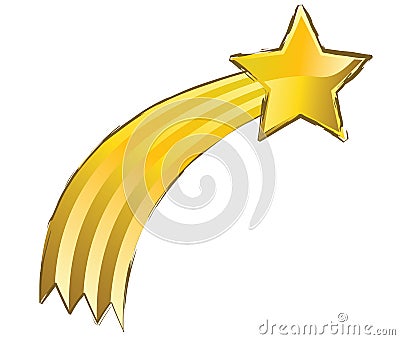 Shooting yellow star Vector Illustration