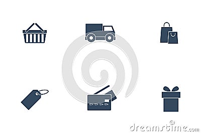 Shop buttons vector set. Vector Illustration