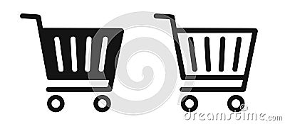 Shop cart icon, buy and sale symbol. Full and empty shopping cart. Shopping basket icon sign â€“ vector Vector Illustration
