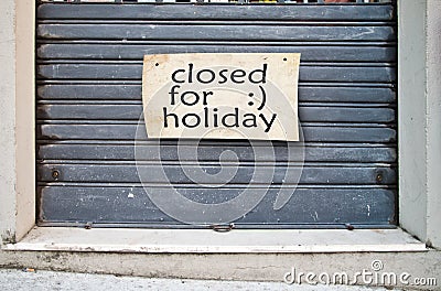 Shop closed for holidays Stock Photo