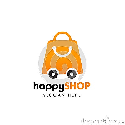 shop delivery logo design template. shopping logo design template Vector Illustration