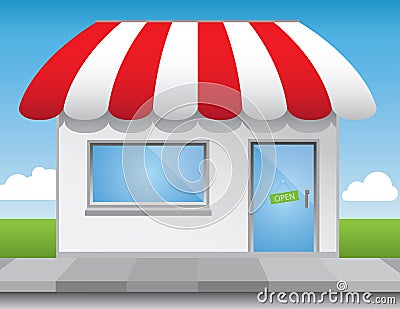 Shop Front Vector Illustration