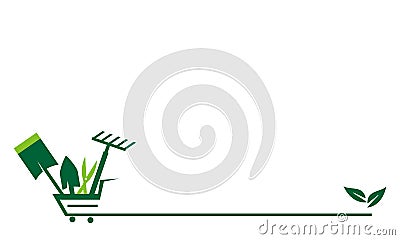 Shop gardening Online Vector Illustration