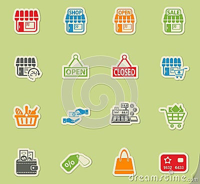 shop icon set Stock Photo