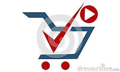 Shop on line Affiliation Marketing Video Tutorial Vector Illustration