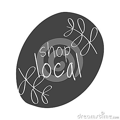 shop local hand made text Vector Illustration