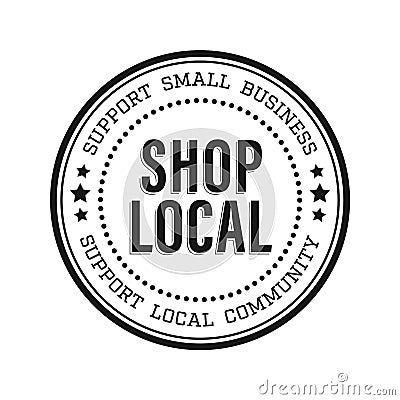 Shop Local Small Business Logo Icon - Shop Small - Buy Local - Support Community Vector Illustration