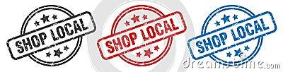 shop local stamp. shop local round isolated sign. Vector Illustration