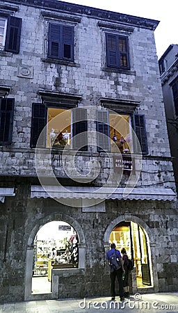 Shop on main square in Old Town - Dubrovnik, Dalmatia, Croatia Editorial Stock Photo