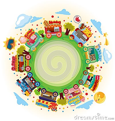 Shop market around world Vector Illustration