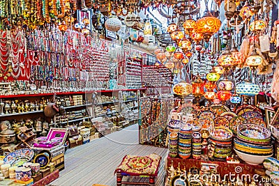 Shop in Muttrah souq in Muscat, Om Editorial Stock Photo