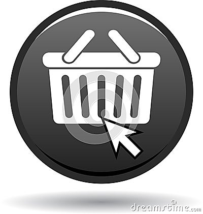 Shop now black round color button Vector Illustration