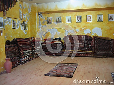Shop of old carpets to Istanbul in Turkey. Stock Photo
