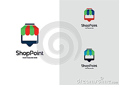 Shop point logo design template Vector Illustration