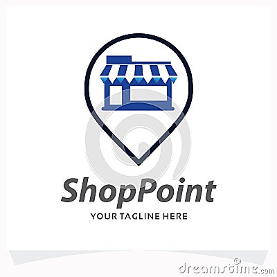 Shop Point Logo Design Template Vector Illustration