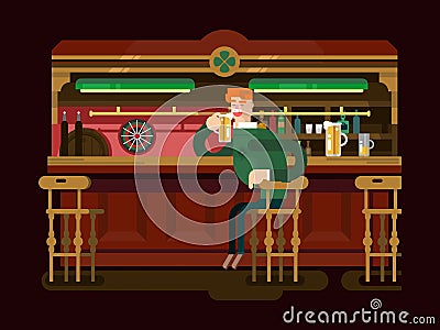 Shop pub beer Vector Illustration