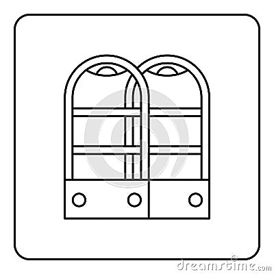 Shop security anti theft sensor gates icon outline Vector Illustration