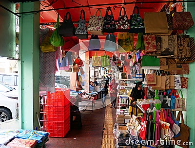 Shop Selling Assorted Bags Editorial Stock Photo