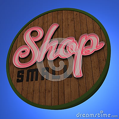 Shop Small Neon Sign Stock Photo