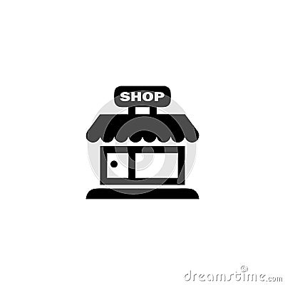 Shop store frontal building icon and simple flat symbol for web site, mobile, logo, app, UI Vector Illustration