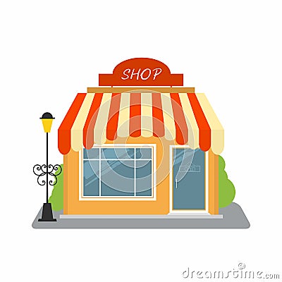 Shop, street store building facade Vector Illustration