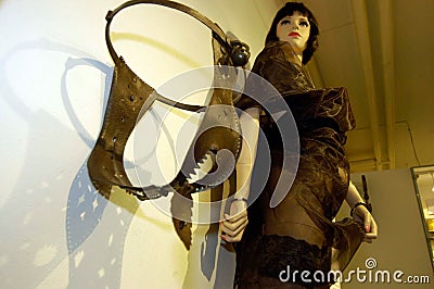 Chastity belt with female mannequin Stock Photo